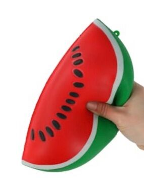 NEW RARE VIRAL Watermelon Slice Squishy Toy - Red & Green